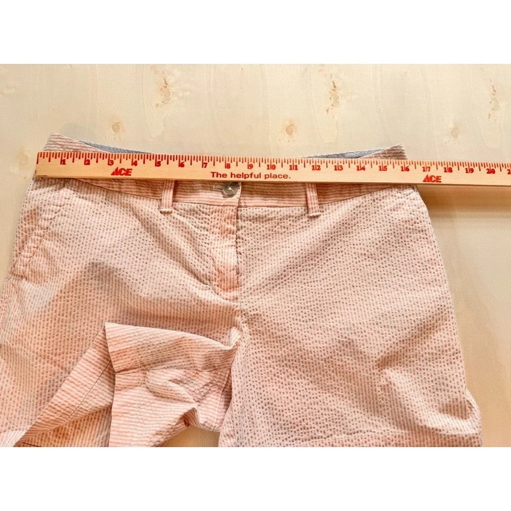 SOUTHERN TIDE Shorts Women Size 6 Light Pink Seersucker 4